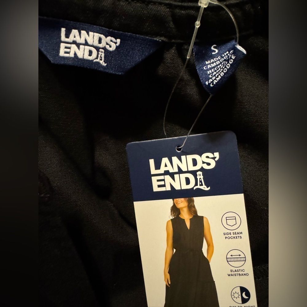Lands' End Sleeveless Tiered Lycocell Dress - Picture 13 of 13